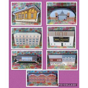 The Cat's Meow Village Wooden Buildings Signed